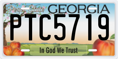 GA license plate PTC5719