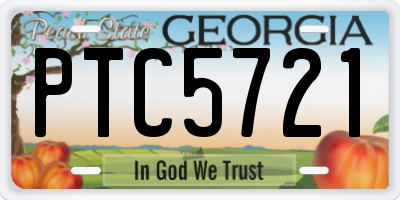 GA license plate PTC5721
