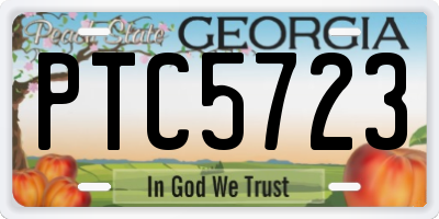 GA license plate PTC5723