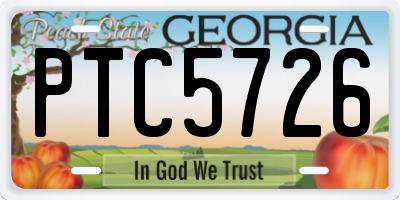 GA license plate PTC5726