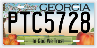 GA license plate PTC5728