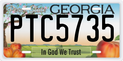 GA license plate PTC5735