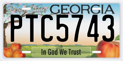GA license plate PTC5743