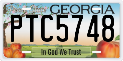 GA license plate PTC5748