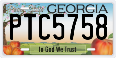 GA license plate PTC5758
