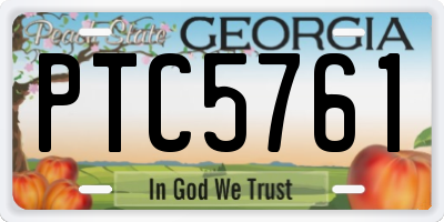 GA license plate PTC5761