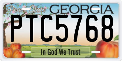 GA license plate PTC5768