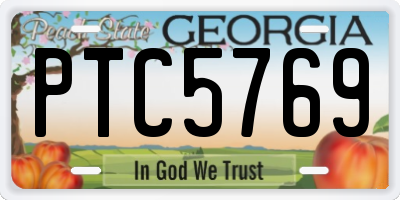 GA license plate PTC5769
