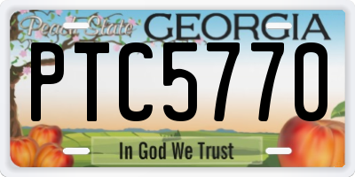GA license plate PTC5770