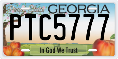 GA license plate PTC5777