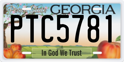 GA license plate PTC5781