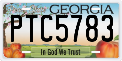 GA license plate PTC5783