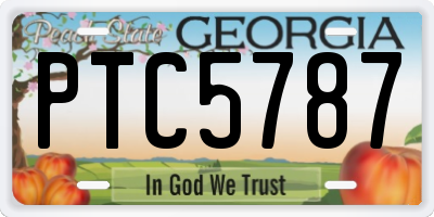 GA license plate PTC5787