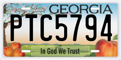 GA license plate PTC5794