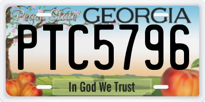 GA license plate PTC5796