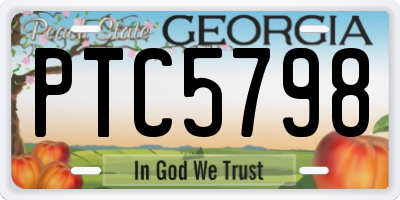 GA license plate PTC5798
