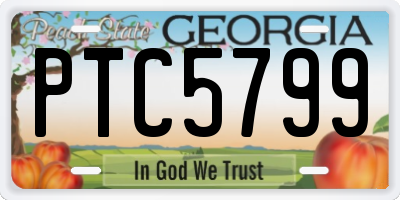 GA license plate PTC5799
