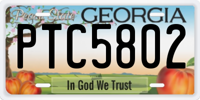 GA license plate PTC5802