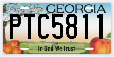 GA license plate PTC5811