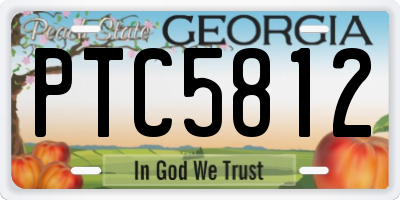GA license plate PTC5812