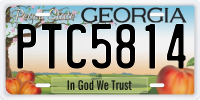 GA license plate PTC5814