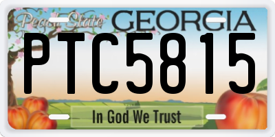 GA license plate PTC5815