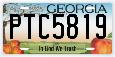 GA license plate PTC5819