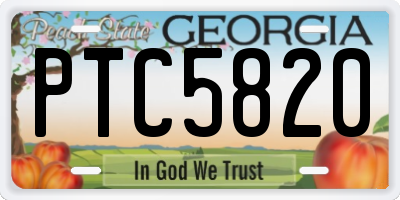 GA license plate PTC5820