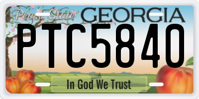 GA license plate PTC5840