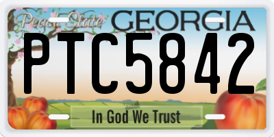 GA license plate PTC5842