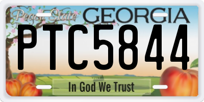 GA license plate PTC5844