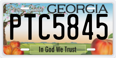 GA license plate PTC5845