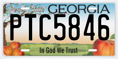 GA license plate PTC5846