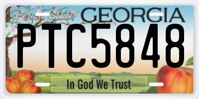 GA license plate PTC5848