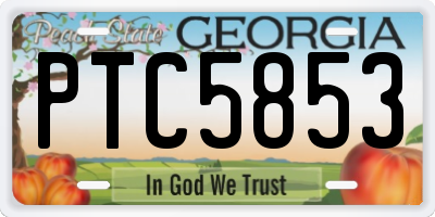 GA license plate PTC5853