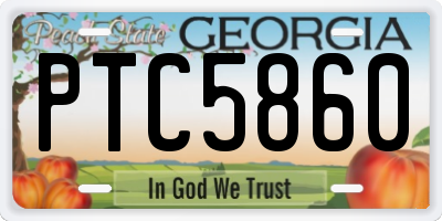 GA license plate PTC5860