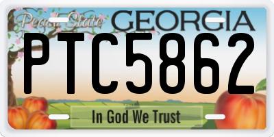 GA license plate PTC5862
