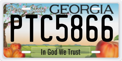GA license plate PTC5866