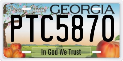 GA license plate PTC5870