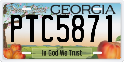 GA license plate PTC5871