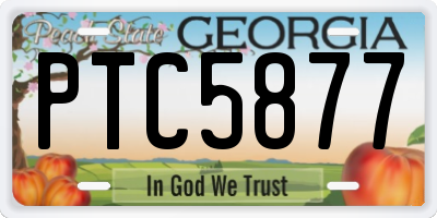 GA license plate PTC5877