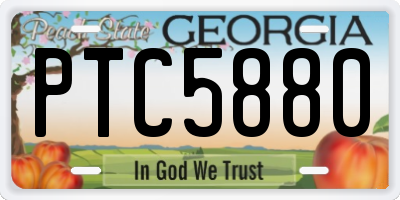 GA license plate PTC5880