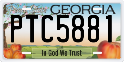 GA license plate PTC5881