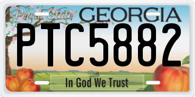 GA license plate PTC5882