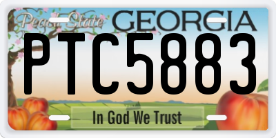 GA license plate PTC5883