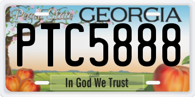 GA license plate PTC5888