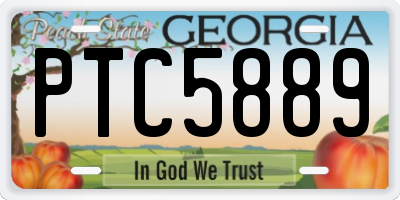 GA license plate PTC5889