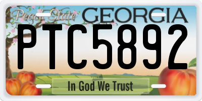 GA license plate PTC5892
