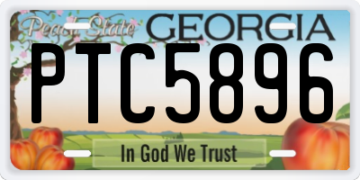 GA license plate PTC5896