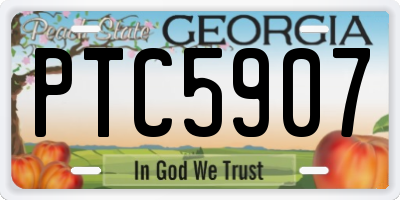 GA license plate PTC5907
